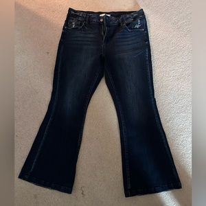 KanCan flare denim leg jeans, Size 18! Like new! Dark navy denim!